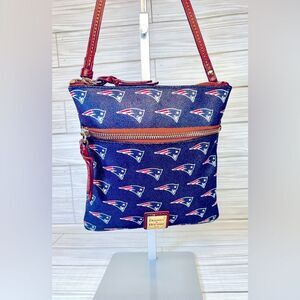 026-Dooney & Bourke New England Patriots NFL Triple Zip Leather Crossbody